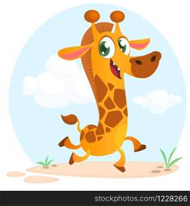 Cool cartoon giraffe. Vector illustration.
