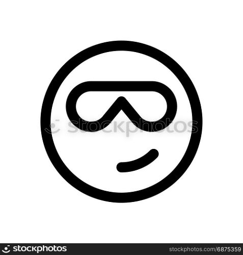 cool emoji with sunglasses, icon on isolated background