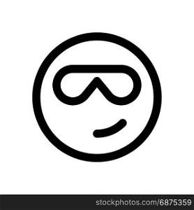 cool emoji with sunglasses, icon on isolated background