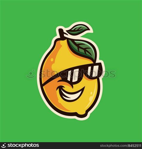 Cool Funky Lemon Face Character For Stickers