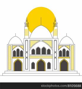 Cool islamic mosque architecture line art design Vector Image