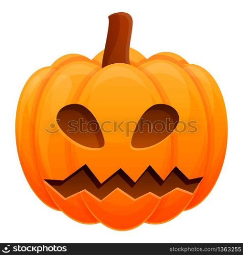 Cool pumpkin icon. Cartoon of cool pumpkin vector icon for web design isolated on white background. Cool pumpkin icon, cartoon style