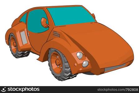 Cool red car, illustration, vector on white background.