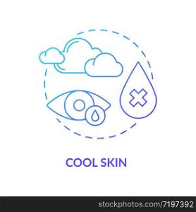 Cool skin blue concept icon. Cold weather treatment. Disease sign. Dermatology and skincare. Rotavirus symptom idea thin line illustration. Vector isolated outline RGB color drawing