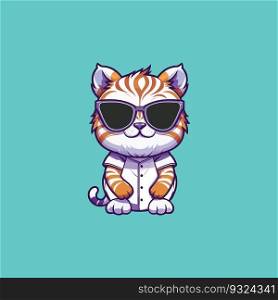 cool tiger, cute tiger, cute tiger wearing sunglass