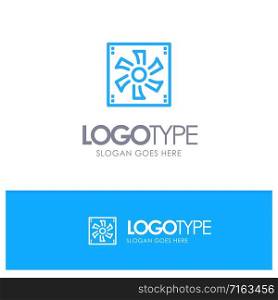 Cooler Fan, Computer, Cooler, Device, Fan Blue outLine Logo with place for tagline