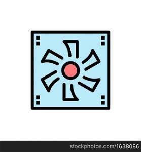 Cooler Fan, Computer, Cooler, Device, Fan  Flat Color Icon. Vector icon banner Template