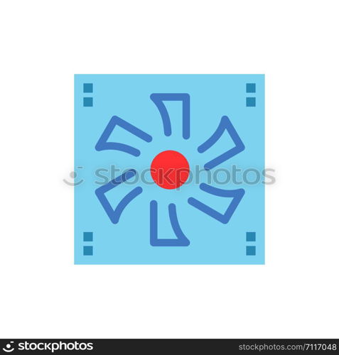 Cooler Fan, Computer, Cooler, Device, Fan Flat Color Icon. Vector icon banner Template