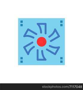 Cooler Fan, Computer, Cooler, Device, Fan Flat Color Icon. Vector icon banner Template
