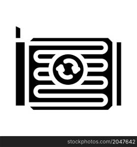 cooling radiator car part glyph icon vector. cooling radiator car part sign. isolated contour symbol black illustration. cooling radiator car part glyph icon vector illustration