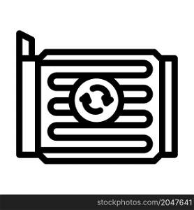 cooling radiator car part line icon vector. cooling radiator car part sign. isolated contour symbol black illustration. cooling radiator car part line icon vector illustration