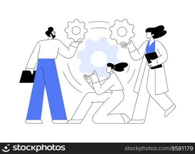 Cooperation abstract concept vector illustration. Online collaboration, team communication, cooperative business, coop model, partnership, cooperation process, working together abstract metaphor.. Cooperation abstract concept vector illustration.