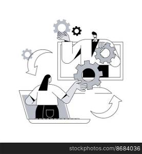Cooperation abstract concept vector illustration. Online collaboration, team communication, cooperative business, coop model, partnership, cooperation process, working together abstract metaphor.. Cooperation abstract concept vector illustration.