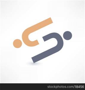 Cooperation and partnership icon. Logo design.
