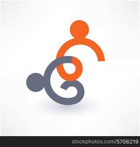Cooperation and partnership icon. Logo design.