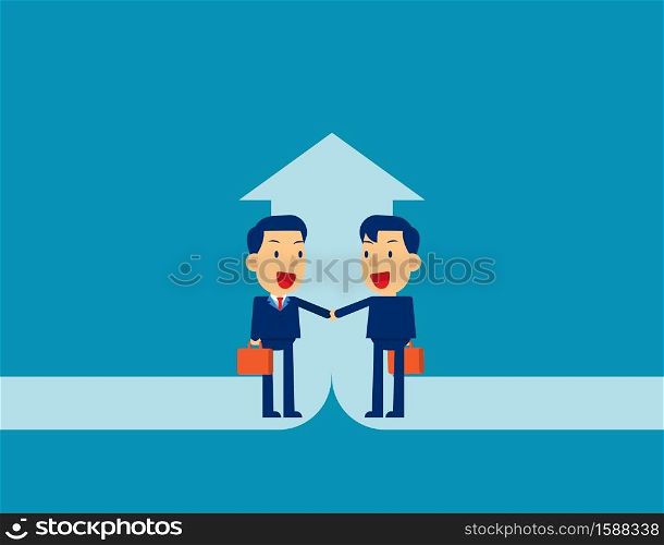 Cooperation business. Concept business deal vector illustration, Flat kid business cartoon design