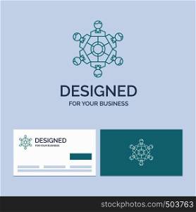 Cooperation, friends, game, games, playing Business Logo Line Icon Symbol for your business. Turquoise Business Cards with Brand logo template. Vector EPS10 Abstract Template background