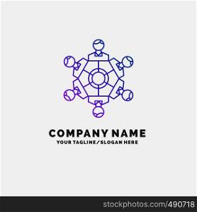 Cooperation, friends, game, games, playing Purple Business Logo Template. Place for Tagline. Vector EPS10 Abstract Template background