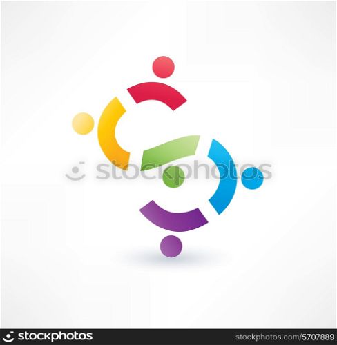 Cooperation icon. Logo design.