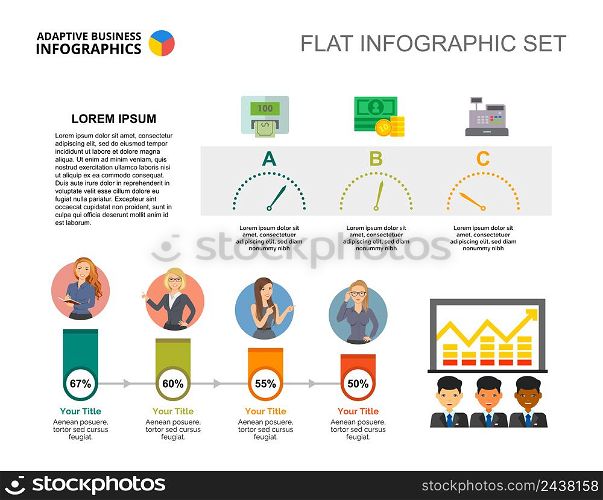 Cooperation percentage chart template for presentation. Business data. Abstract elements of diagram, graphic. Company, analysis, finance or marketing creative concept for infographic.