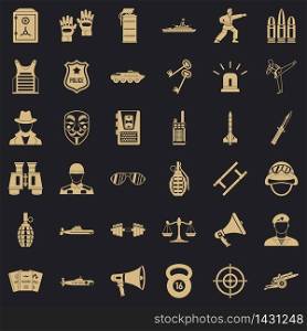 Cop icons set. Simple set of 36 cop vector icons for web for any design. Cop icons set, simple style