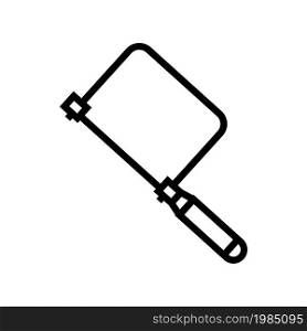 coping saw carpenter tool line icon vector. coping saw carpenter tool sign. isolated contour symbol black illustration. coping saw carpenter tool line icon vector illustration