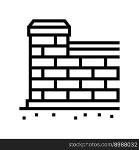 coping wall building house line icon vector. coping wall building house sign. isolated contour symbol black illustration. coping wall building house line icon vector illustration