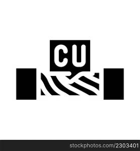 copper cable glyph icon vector. copper cable sign. isolated contour symbol black illustration. copper cable glyph icon vector illustration
