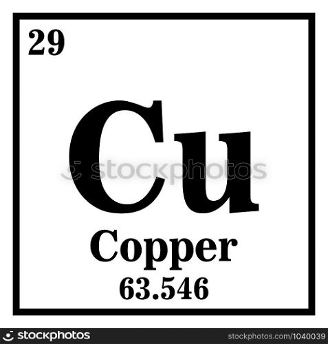 Copper Periodic Table of the Elements Vector illustration eps 10.. Copper Periodic Table of the Elements Vector illustration eps 10