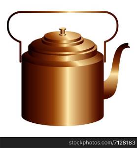 Copper retro teapot. Vector illustration isolated on white. Copper retro teapot. Vector illustration isolated on white.