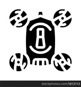 copter robot glyph icon vector. copter robot sign. isolated contour symbol black illustration. copter robot glyph icon vector illustration