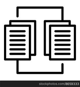 Copy document data icon outline vector. Study case. Research learn. Copy document data icon outline vector. Study case