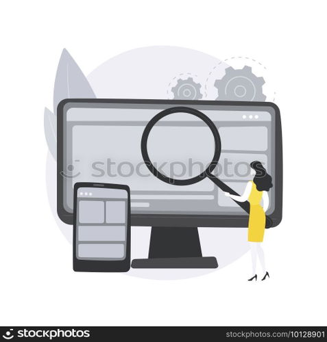 Copy optimization abstract concept vector illustration. Web text, shadow copy optimization algorithm, online business, boost traffic, target keywords, SEO writing method abstract metaphor.. Copy optimization abstract concept vector illustration.