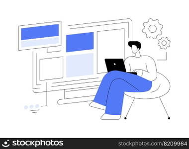 Copy optimization abstract concept vector illustration. Web text, shadow copy optimization algorithm, online business, boost traffic, target keywords, SEO writing method abstract metaphor.. Copy optimization abstract concept vector illustration.