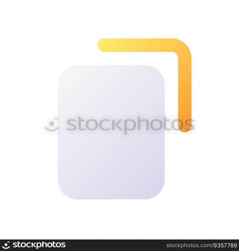Copy pixel perfect flat gradient color ui icon. Duplicate digital file and text. Clipboard. Simple filled pictogram. GUI, UX design for mobile application. Vector isolated RGB illustration. Copy pixel perfect flat gradient color ui icon