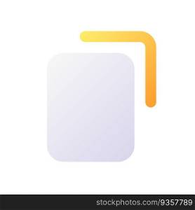 Copy pixel perfect flat gradient color ui icon. Duplicate digital file and text. Clipboard. Simple filled pictogram. GUI, UX design for mobile application. Vector isolated RGB illustration. Copy pixel perfect flat gradient color ui icon