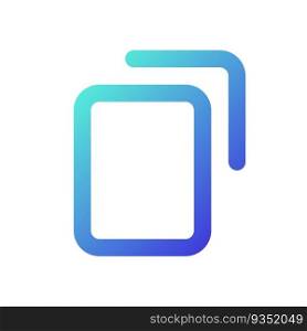 Copy pixel perfect gradient linear ui icon. Duplicate digital file and text. Clipboard. Line color user interface symbol. Modern style pictogram. Vector isolated outline illustration. Copy pixel perfect gradient linear ui icon