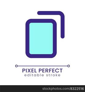 Copy pixel perfect RGB color ui icon. Duplicate digital file and text. Simple filled line element. GUI, UX design for mobile app. Vector isolated pictogram. Editable stroke. Poppins font used. Copy pixel perfect RGB color ui icon