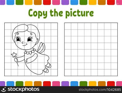 Copy the picture. Coloring book pages for kids. Education developing worksheet. Game for children. Handwriting practice. Cute cartoon vector illustration. Copy the picture. Coloring book pages for kids. Education developing worksheet. Game for children. Handwriting practice. Cute cartoon vector illustration.
