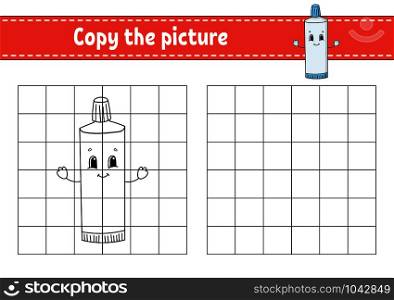 Copy the picture. Coloring book pages for kids. Education developing worksheet. Game for children. Handwriting practice. Funny character. Cute cartoon vector illustration. Copy the picture. Coloring book pages for kids. Education developing worksheet. Game for children. Handwriting practice. Funny character. Cute cartoon vector illustration.