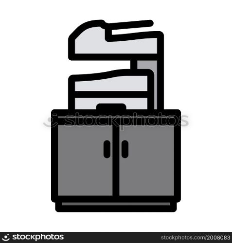 Copying Machine Icon. Editable Bold Outline With Color Fill Design. Vector Illustration.