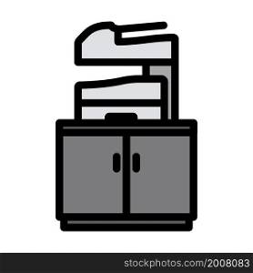 Copying Machine Icon. Editable Bold Outline With Color Fill Design. Vector Illustration.