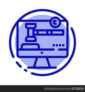 Copyright, Copyright, Digital, Law Blue Dotted Line Line Icon
