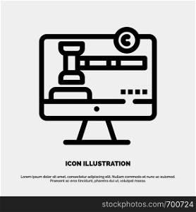 Copyright, Copyright, Digital, Law Line Icon Vector