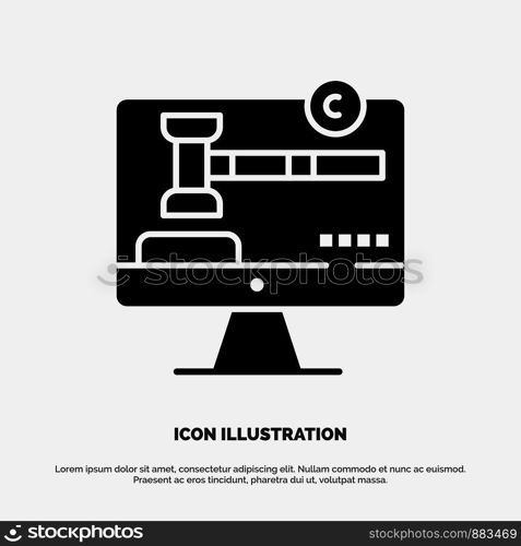 Copyright, Copyright, Digital, Law solid Glyph Icon vector