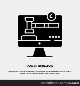 Copyright, Copyright, Digital, Law solid Glyph Icon vector