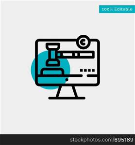 Copyright, Copyright, Digital, Law turquoise highlight circle point Vector icon