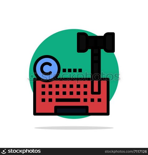 Copyright, Digital, Internet, Law, Lawyer Abstract Circle Background Flat color Icon