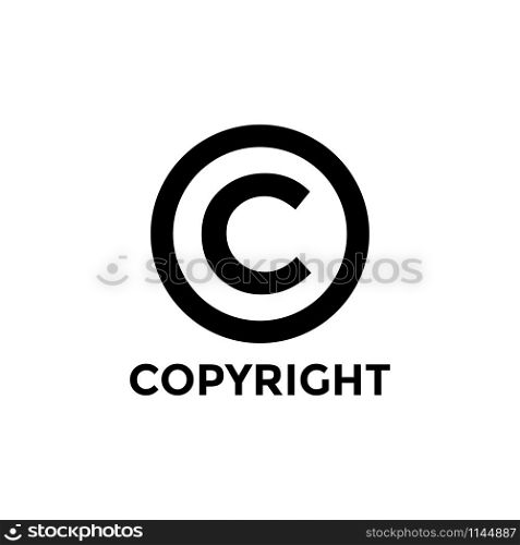 Copyright icon design template vector isolated illustration. Copyright icon design template vector isolated