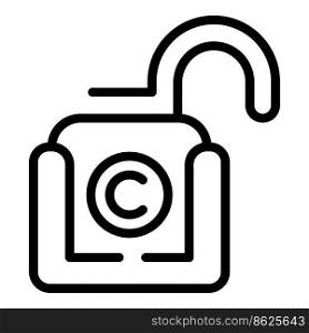 Copyright law icon outline vector. Property patent. Legal protection. Copyright law icon outline vector. Property patent